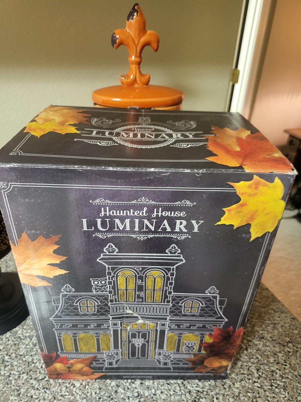 Bath & Body Works 2014 Gothic Owl Haunted House Luminary New In Box - Picture 14 of 15